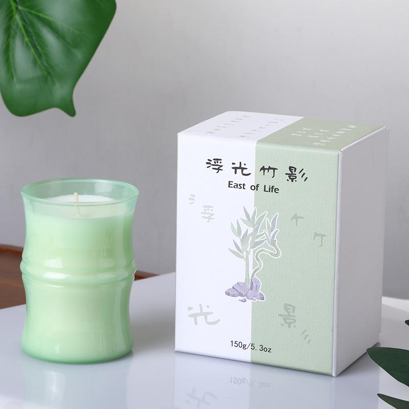 

Niche High-end Floating Light Bamboo Shadow Scented Candle Home Scented Candle Souvenir Ornament Birthday Gift 6.3*8.9cm