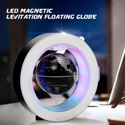 4 Inch O-Shape Automatic Rotate LED Magnetic Levitation Floating Globe World Globe Earth Map Home Office Decor School EducationalOWO