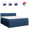 Box Spring Bed with Mattress Blue 200x200 cm Fabric