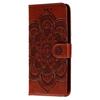 For Samsung Galaxy S25 FE Case PU Leather Mandala Imprinted Design Wallet Phone Cover with Wrist Strap