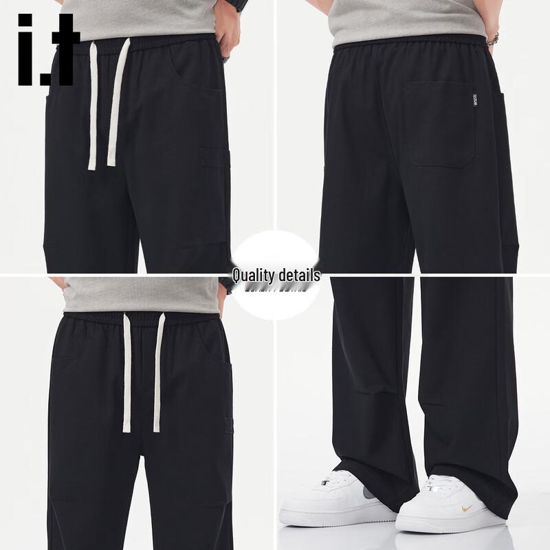 Izzue It Men's Loose Straight-Leg Workwear Casual Pants