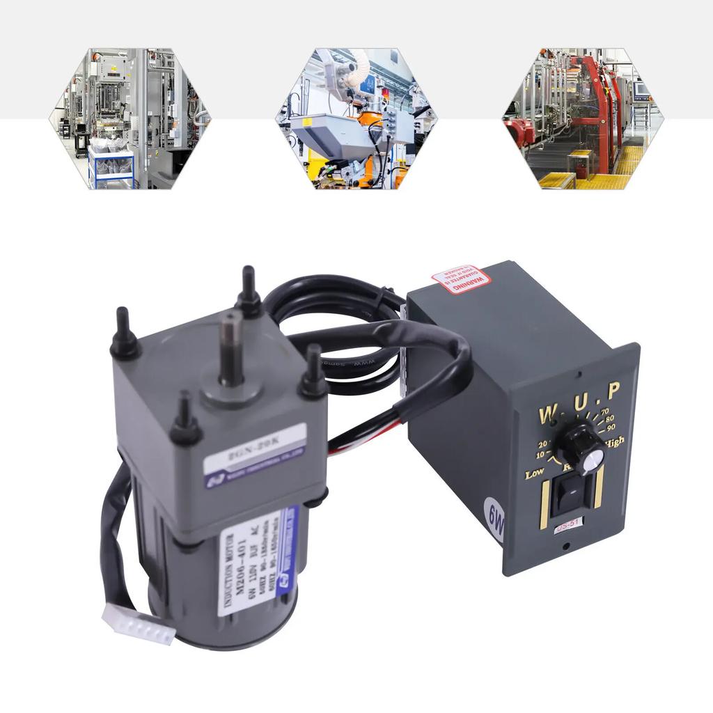 110V Gear Motor Speed Controller Adjustable 0-68RPM 20K Reduction Ratio Industrial Use