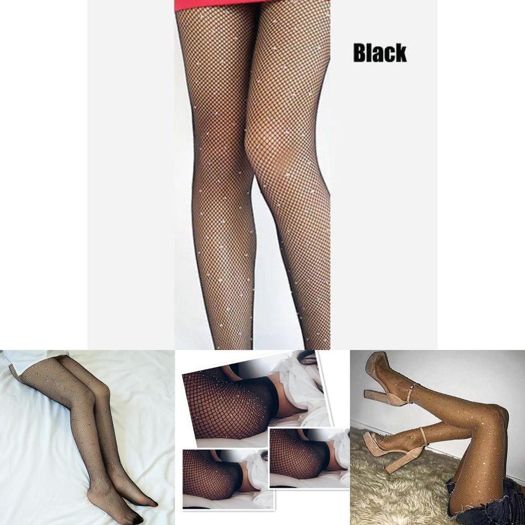 High Elasticity Water White Diamond Small Mesh Hollow Out Shiny Hot Drilling Leggings