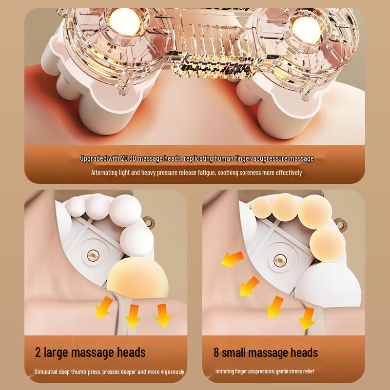 Aux Wireless Neck and Body Massager with Heat and Red Light