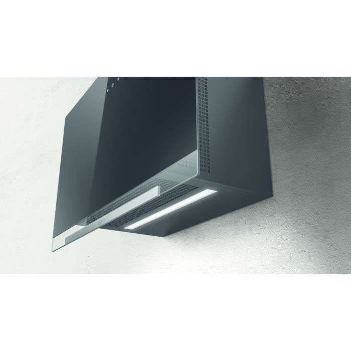 Hotte - ELICA - Aplomb - BL/A/60 - 58,8 x 65,5-99 x 25 cm - Verre noir / Gris anthracite