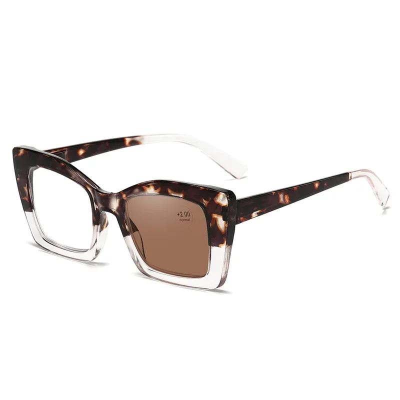 2 In 1 Smart Photochromic Reading Glasses For Women Luxury Presbyopia Sunglasses Unisex Farsighted Eyewear Prescription +1.0+1.5