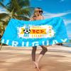 Fc Crest Design Printed Microfiber Beach Towel, Soft And Absorbent, Quick-Dry, Ideal for Summer Travel, Beach Essential, Swimming Pool