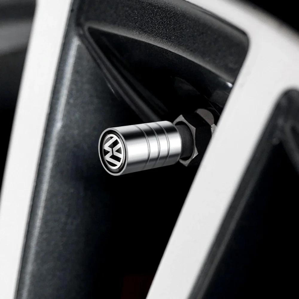 WHAQY1 2026 Hot For VW VOLKSWAGEN 4Pcs Metal Car Tire Valve Caps Tyre Wheel Stem Air Valve Cover For Volkswagen VW R RLINE GTI Golf Blu