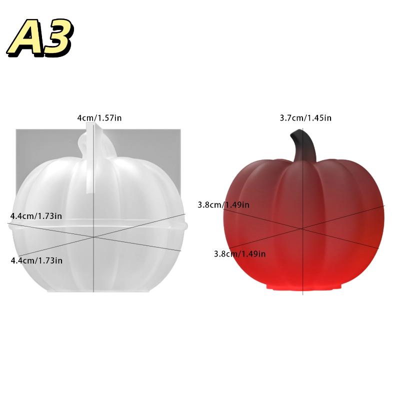 1/3Pcs Pumpkin Scented Candle Silicone Mold Diy Candle Making Handmade Autumn Theme Plant Resin Halloween Thanksgiving Decor
