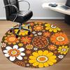1 Stück Rundes Teppichläufer mit Blumenmuster für das Büro, Indoor-Matte geeignet für Büro, unter Bürostühlen, Schlafzimmer, Wohnzimmer, Heimdekoration, Raumdeko