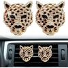 2 Pcs Bling Leopard Air Vent Clips Rhinestone Car Vent Clips Cheetah Print Car Accessories Diamond Bling Accessories for Women(Silver)