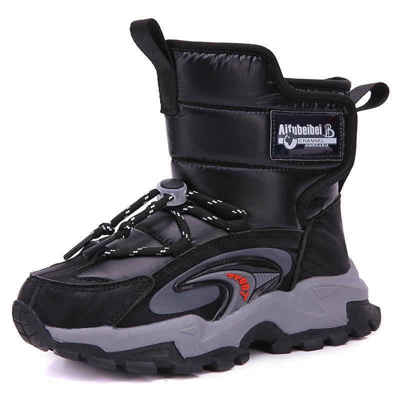 

Northeast boys snow boots winter velvet thickened children s non-slip claw large cotton boots foreign trade cotton shoes 40