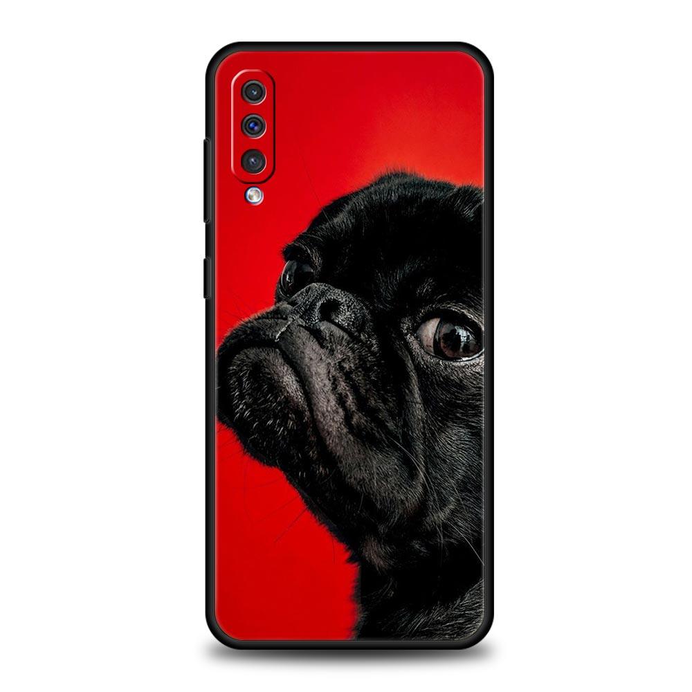 Cute Pug Dog Phone Case For Samsung A54 A52 A24 A14 A50 A70 A10 A30 A40 A20S A20E A06 A02S A12 A22 A34 A42 A32 5G A04s A16 Cover