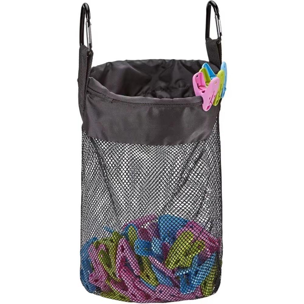Drawstring Closure Clothespin Storage Bag Lightweight Compact Portable Beach Bag Utility Bag Ventilated Pouch