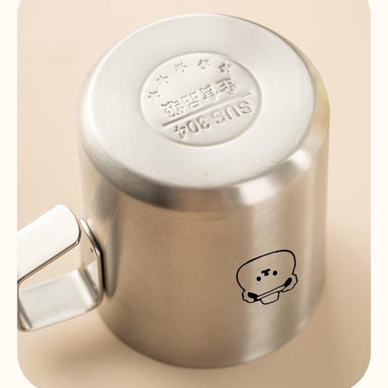 Fuxing Stainless Steel Double-Layer Cartoon Milk/Coffee Cups (2-Pack)
