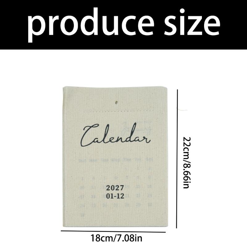 Limited-Room Hanging Calendar Accent in Soft Fabric, Dated Front Piece With Top Loop for Seasonal Vertical Home Display and Easy Placement