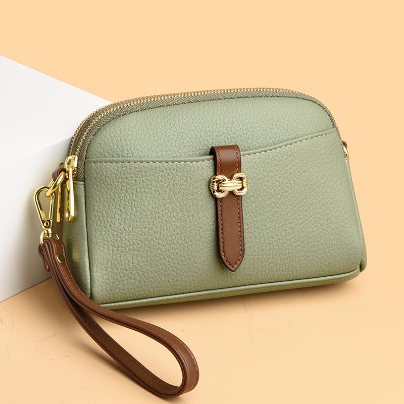 

Elegant Lightweight Soft Leather Multi-Layer Shoulder Bag легкие хаки