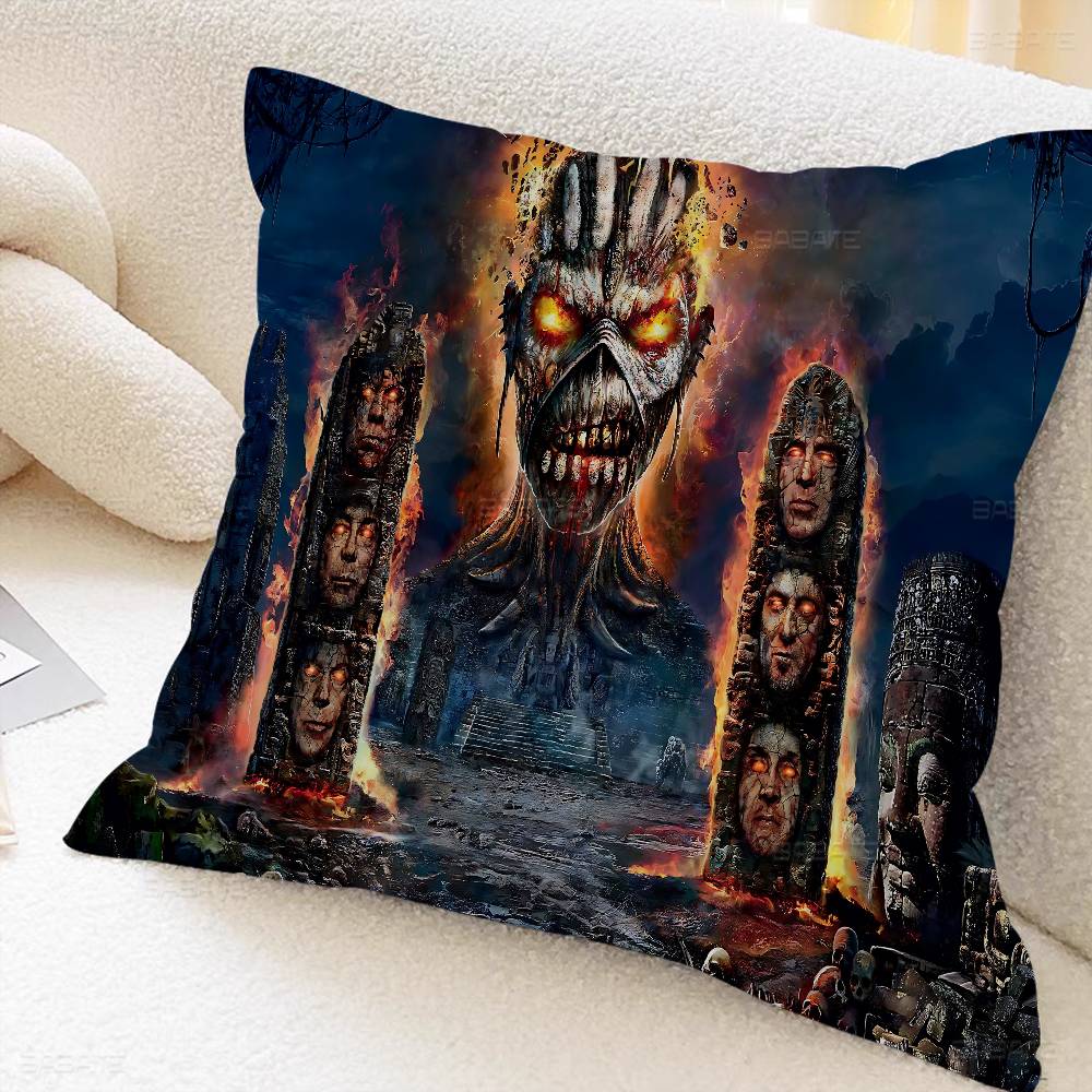 Cool I-I-Iron M-Maiden Pillow Cushion Cover Pillowcase Living Room Sofa Home Decor Customized