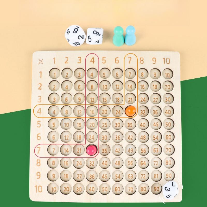 Wooden 99 Multiplication Board Montessori Arithmetic Toys Multiplication Table Math Learning Counting Teaching Aids for Kids