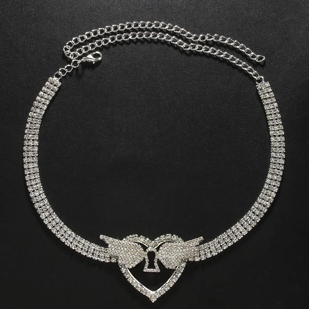Diamond Angel Wings Necklace Niche High Sense Rhinestone Love Collarbone Chain Necklace серебряный