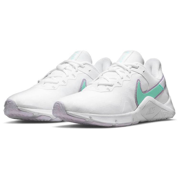 Nike Legend Essential 2 White Green Glow Women Sneakers Violet-Shock Infinite-Lilac CQ9545-100