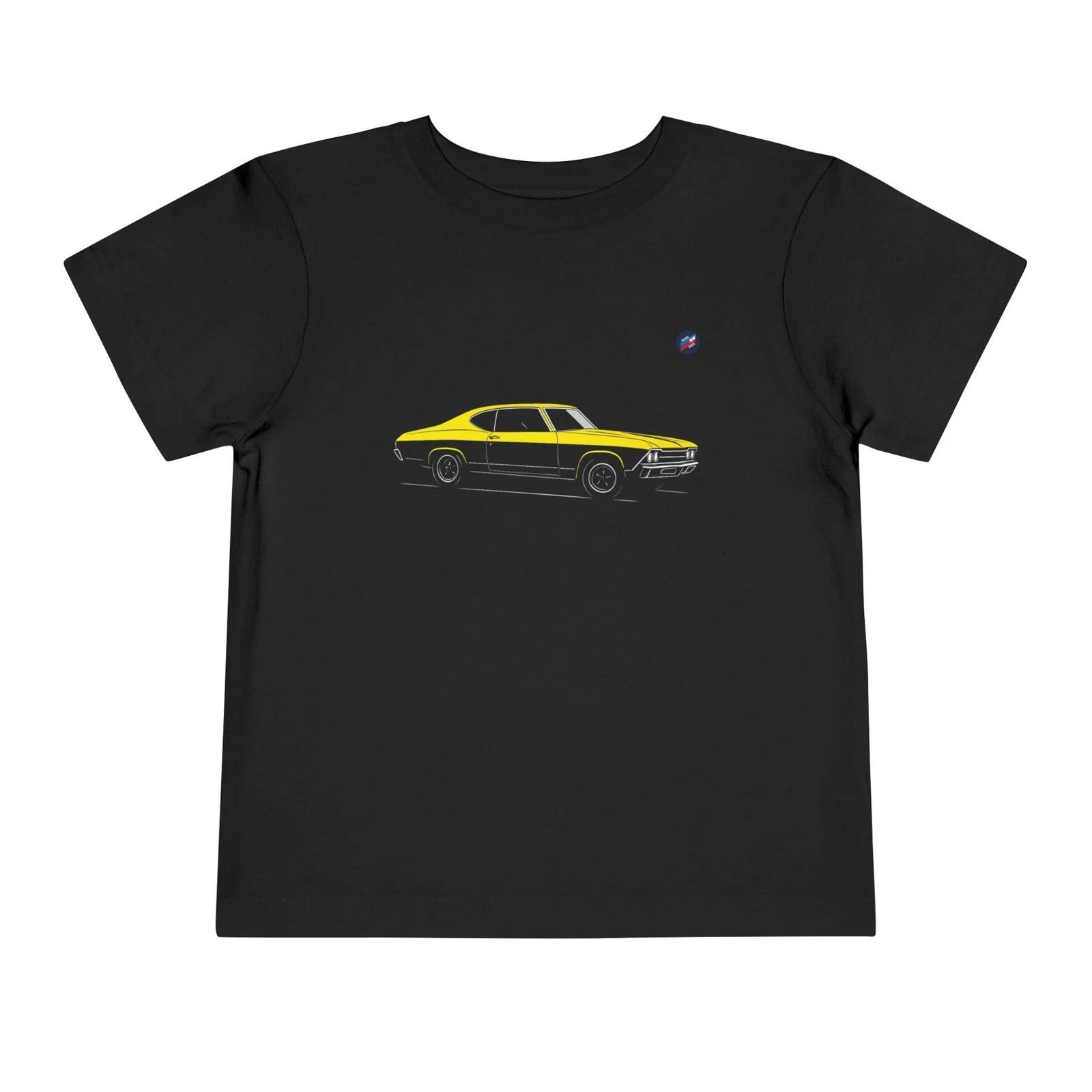 Toddler ’69 Chevelle Yellow Muscle Car T-Shirt, Vintage Retro Automotive Tee XXL