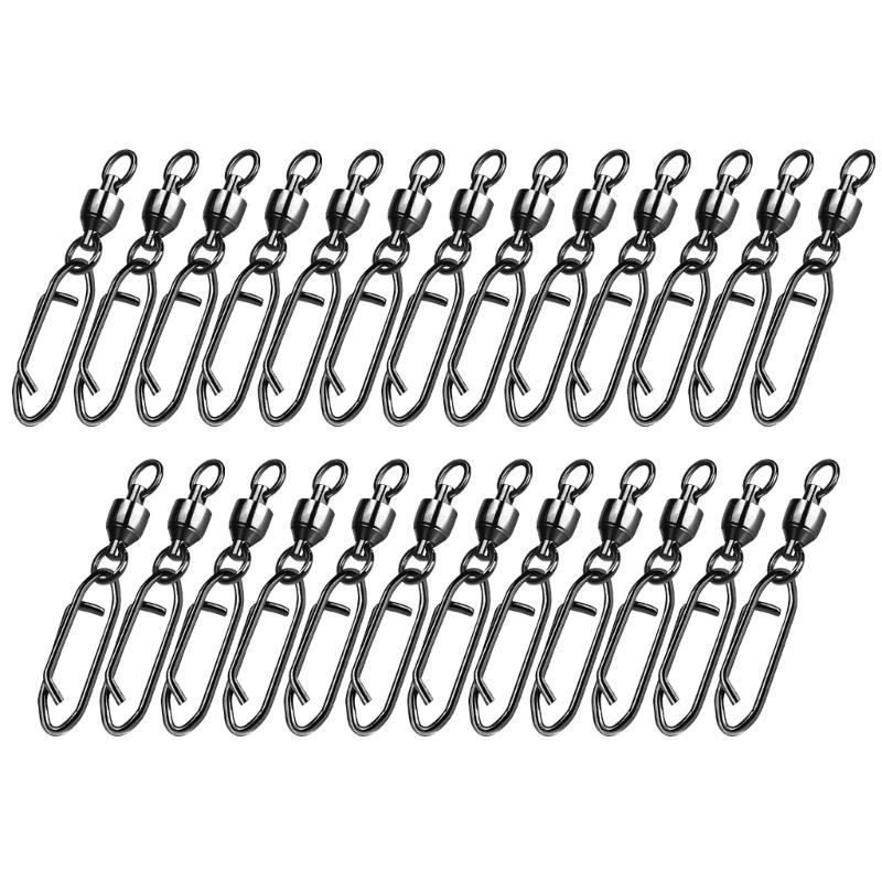 25Pcs Fishing Clip Fishing Tackle Swivels Speed Clip Bearing Swivels Quick Change Snap Connector Power Clip