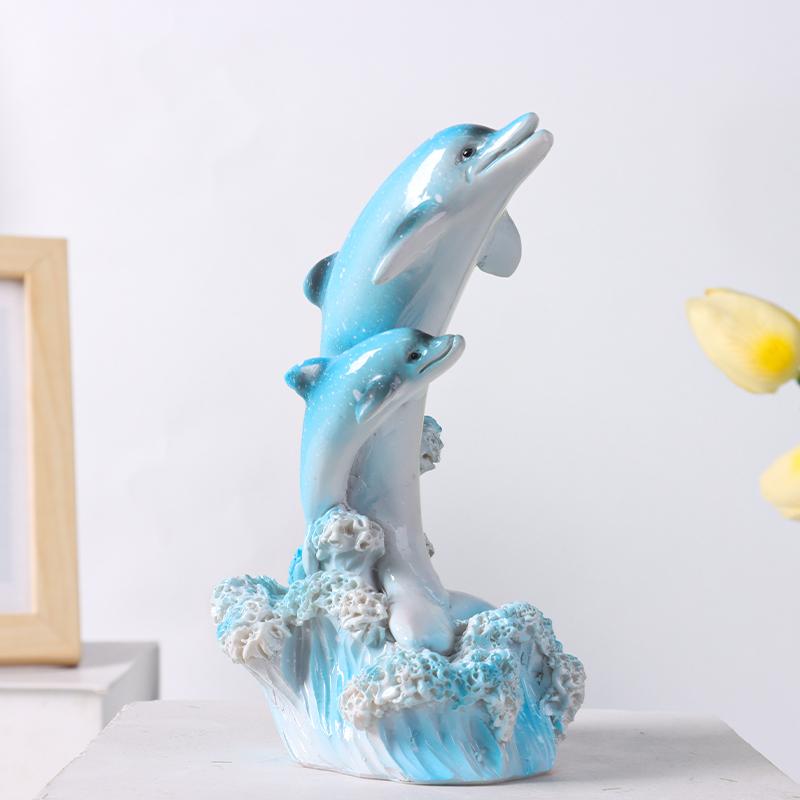 Dolphin Family Resin Statue Decorative Craft for Home, Bedroom, Living Room, Study, or Entrance Table Decor