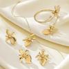 1 set of elegant retro flower bracelet ring stud earrings necklace set niche temperament women's jewelry