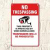 1pc 2D Flat Tin Sign No Trespassing Video Surveillance Retro Metal Plaque, 12x8 Inch Vintage Wall Decor for Home Living Room