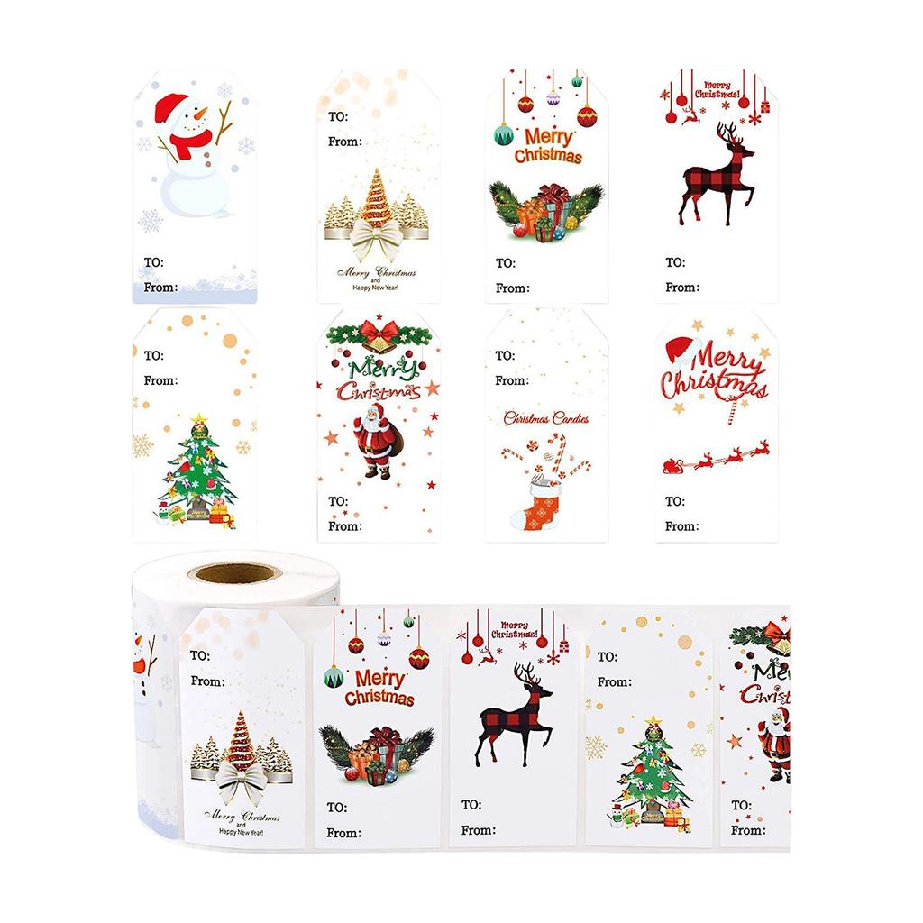 300 Stickers Roll Pack Christmas Holiday Decoration Gift Series Self Adhesive Stickers And Labels