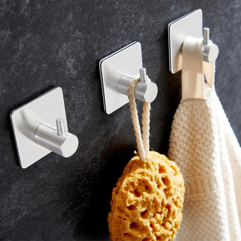 1 PCS Stainless Steel Wall Hooks Towel Clothes Rack Kitchen Bathroom Multi-Purpose Hangers Heavy Duty Hooks