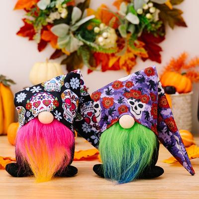 Halloweenowy gnom bez twarzy pluszowa lalka krasnoludek dekoracje festiwal duchów drukowana ozdoba w kształcie lalki
