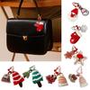Artisanal Santa Key Chain Adornment Charming Keychain Hand Knitted Christmas Key Accessory Quality Alloy Detailing
