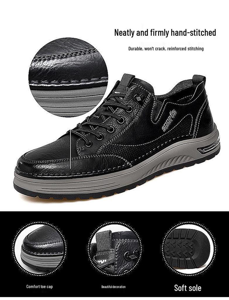 Men's Black Korean Style Casual Sports Board Shoes - Autumn/Winter Fashion