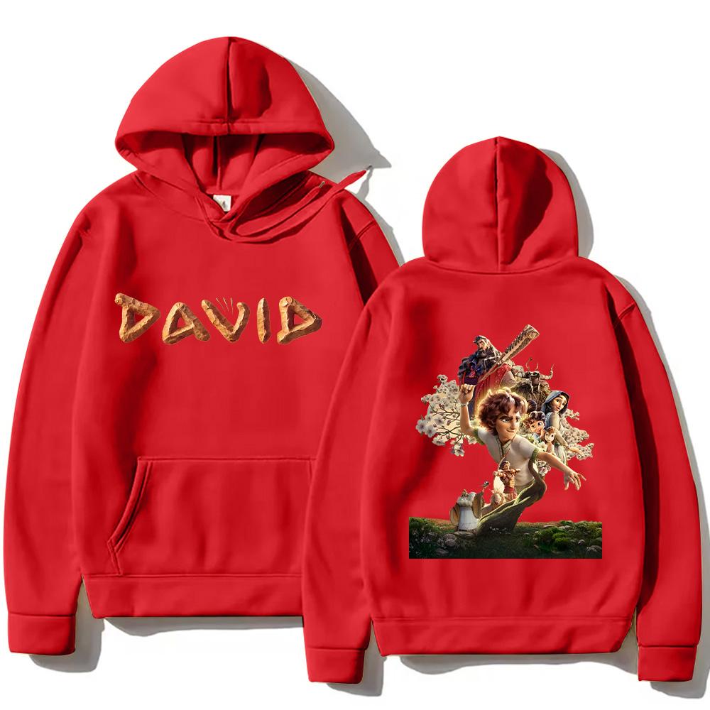 DAVID Film Hoodies Film Grafik Sweatshirts Trendige Pullover Anime Print Langarm Lässig Locker Streetwear