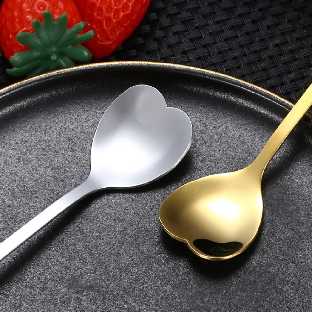 Heart Coffee Spoon Stainless Steel Hollowed Out Heart-shaped Spoon Teaspoon Dessert Snack Scoop Milk Spoons Tableware