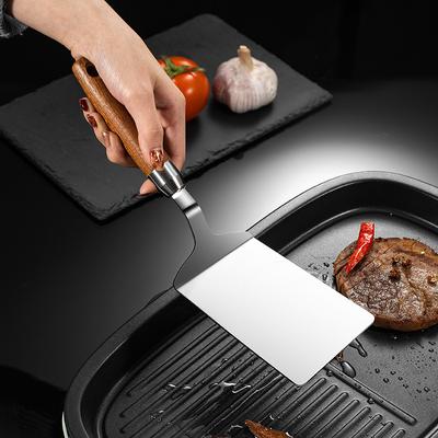 Łopatka do steków ze stali nierdzewnej z drewnianą rączką Łopata do teppanyaki i pizzy Skrobak do naleśników Przybory do BBQ Dla wygody w kuchni