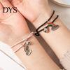Charm Bracelets 2Pcs Braided Hand Made Adjustable Fine Workmanship Elastic Dinosaur Wrist Decor Decorate Minimalism Couple Magnetic Matching Clothing