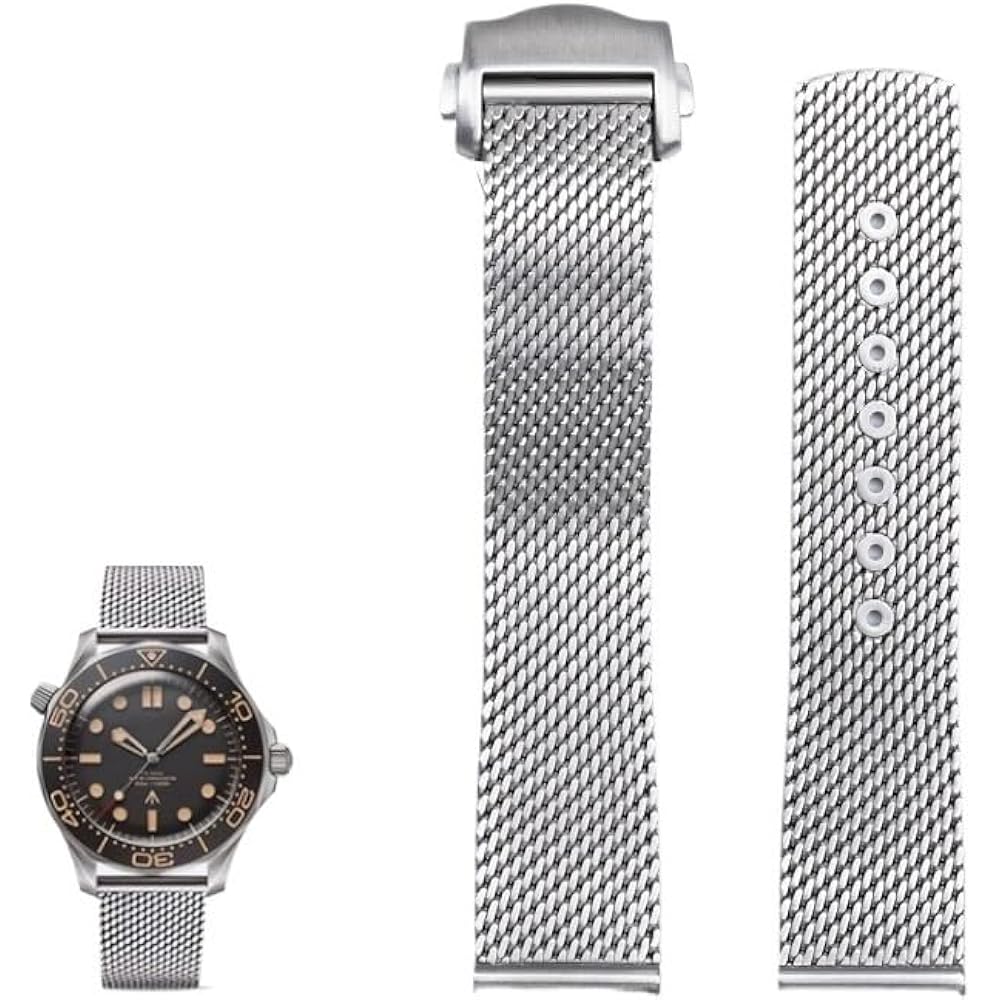 

[sooponj] Stainless Steel Watch Band for Omega Seamaster 300 Speedmaster 007 Observatory Milanese...