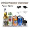 Drink Organizer Dispenser Spring Push Beverage Pusher Shelf Adjustable Width Can Shelf Pusher E-shaped Glide for Kitchen Fridge