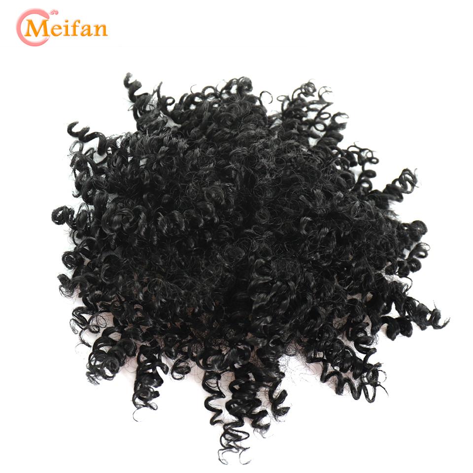 Synthetic Hair Bun Afro Kinky Short Curly Chignon Hairpieces For Women Black Elastic Rubber Band Hair Extensions