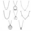Pan 925 Silver Plated Pearl Diamond Pendant Necklace Elegant Round Jewelry for Women