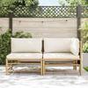 Maison Exclusive - Salon de jardin 2 pcs avec coussins blanc crème Bambou