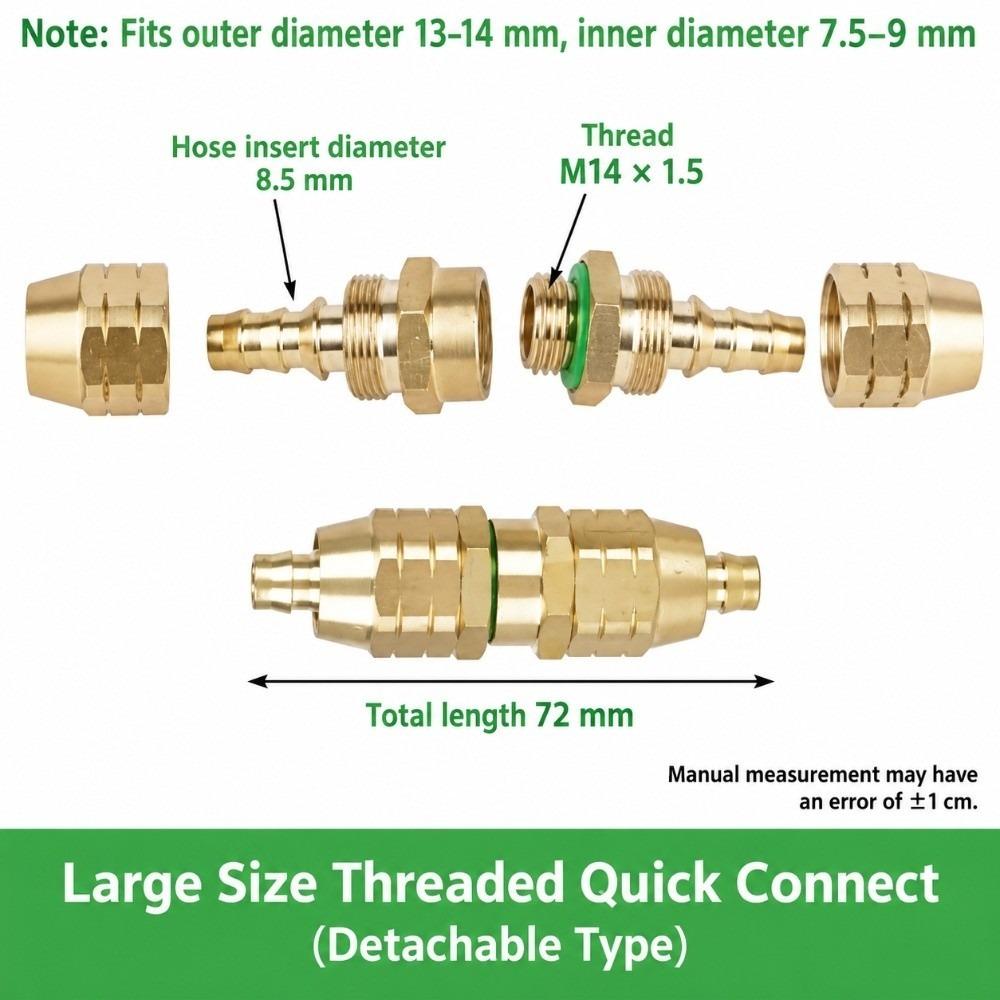 High Pressure Quick Coupling Connector Copper Copper Hose Connector for Dosing Hose Connection
