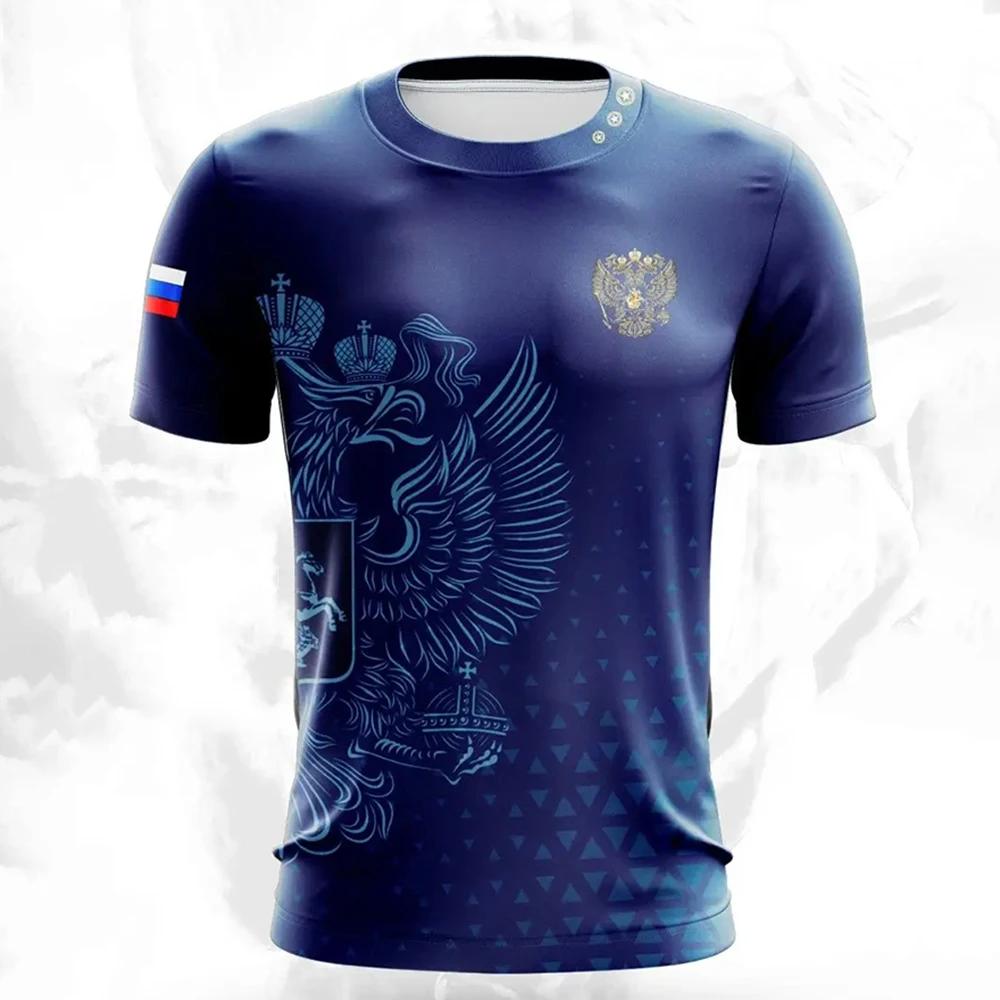 Summer Men's 3D Printed Crew Neck Football Training T-Shirt Outdoor Sports