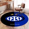 Inter Milan Printed Round Rug Carpet Chair Rug Area Rug Entryway Doormats,for Office Chair Living Room Bedroom Kitchen Room.