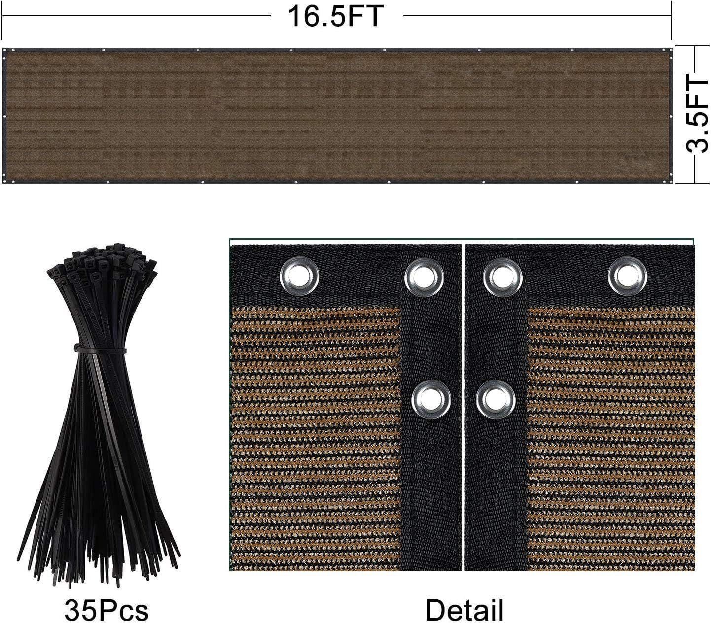 

Balcony Privacy Screen Shield Cover, , IncludesCable Ties for Porch Deck Outdoor Backyard Patio United States