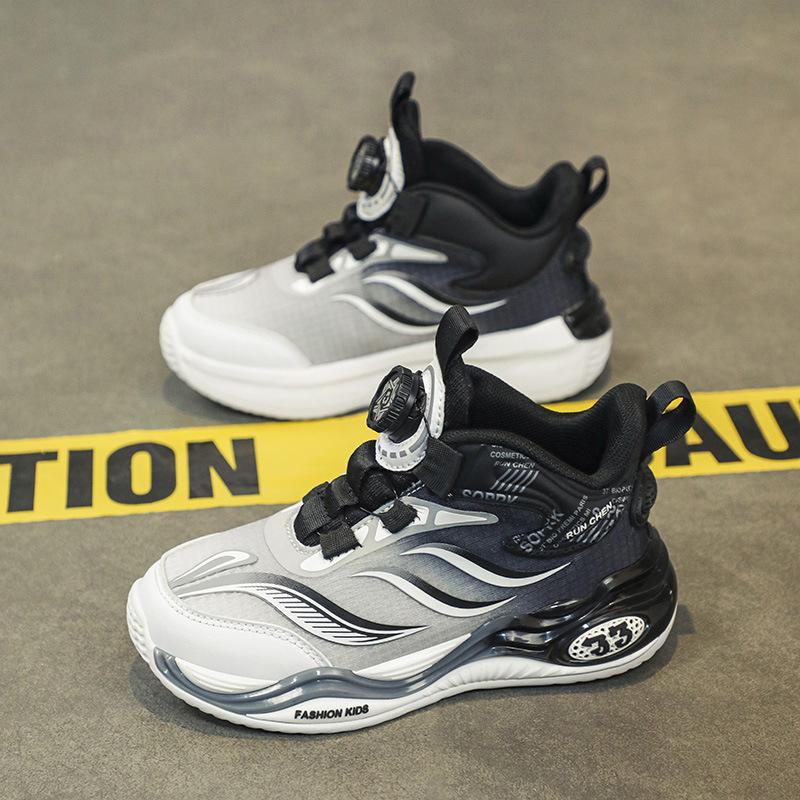 

Boys shoes autumn 2025 new children s mesh running sports shoes medium and older children s rotating buckle primary school basketball shoes 39