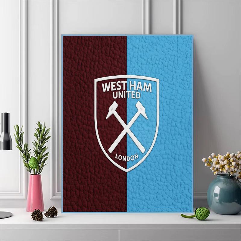 West Ham United F.C 100% Round Full Drill 5D DIY Diamond Painting Embroidery Cross Stitch Rhinestone Décor